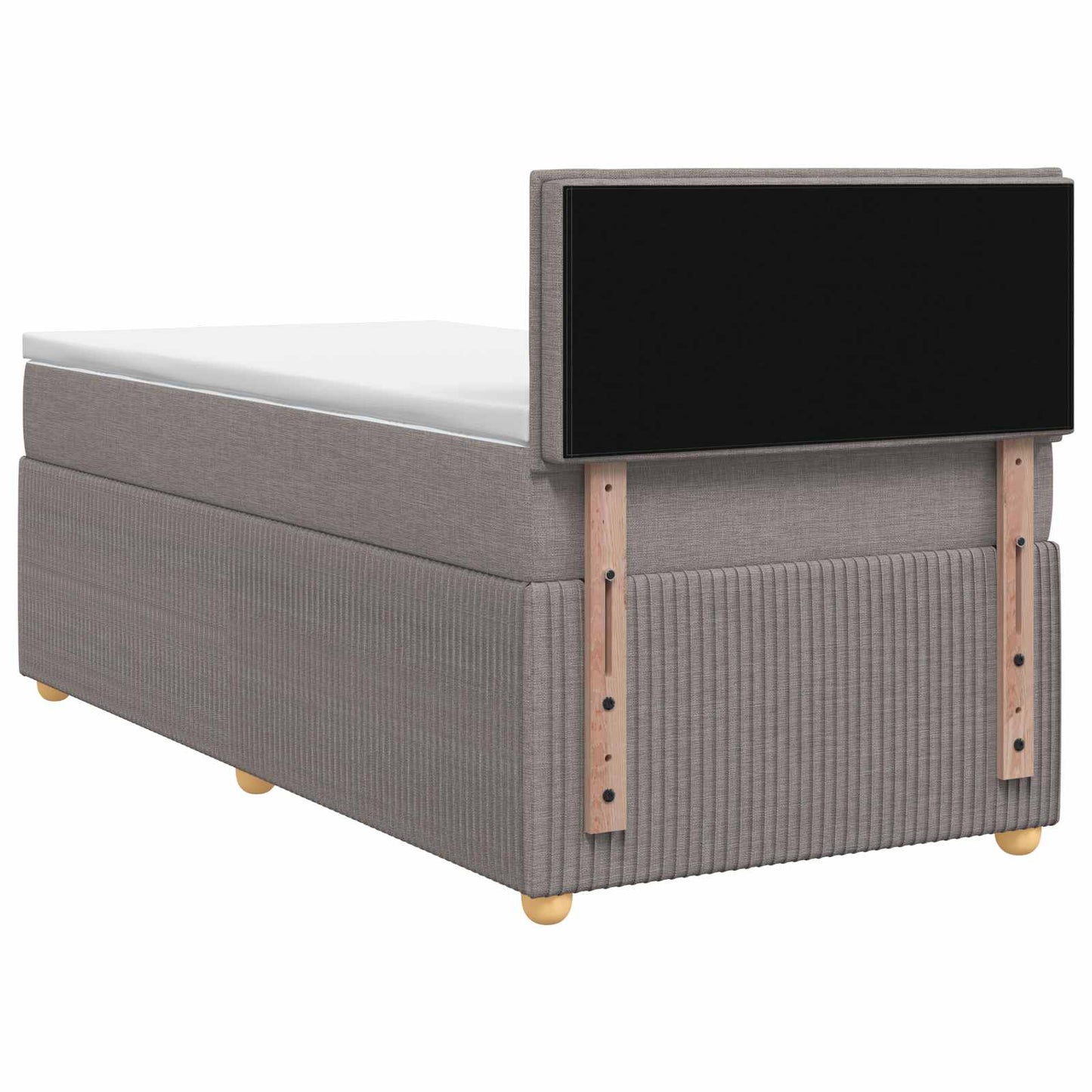 Letto box spring con materasso Tortora 80 x 200 cm Tessuto
