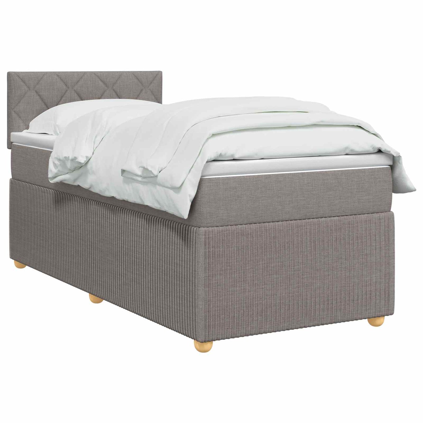 Letto box spring con materasso Tortora 80 x 200 cm Tessuto