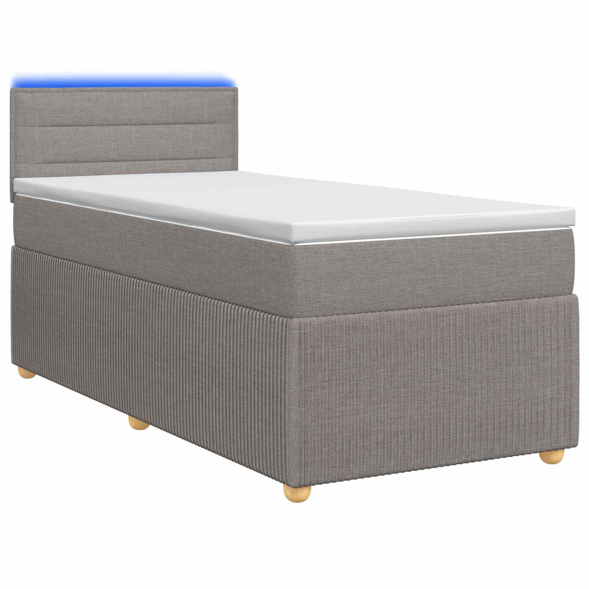 Letto box spring con materasso Tortora 90 x 190 cm Tessuto | homemem39