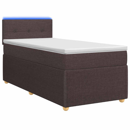 Letto box spring con materasso Marrone Scuro 90 x 190 cm