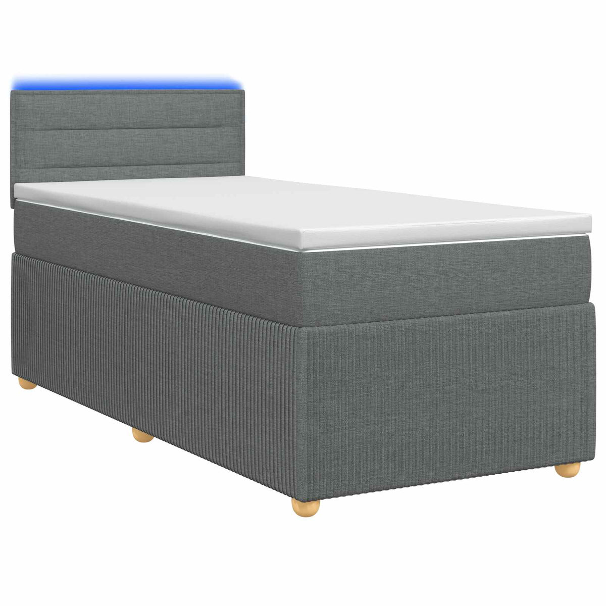 Letto box spring con materasso Grigio Scuro 100 x 200 cm | homemem39