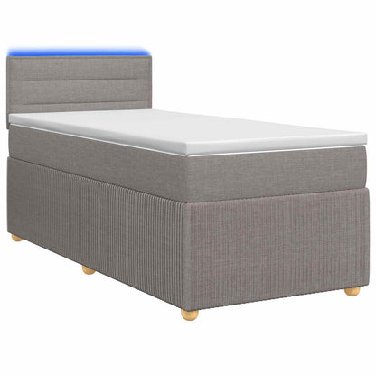 Letto box spring con materasso Tortora 100 x 200 cm Tessuto | homemem39