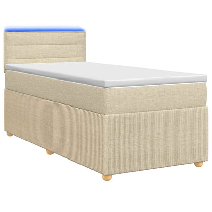Letto box spring con materasso Crema 100 x 200 cm Tessuto | homemem39