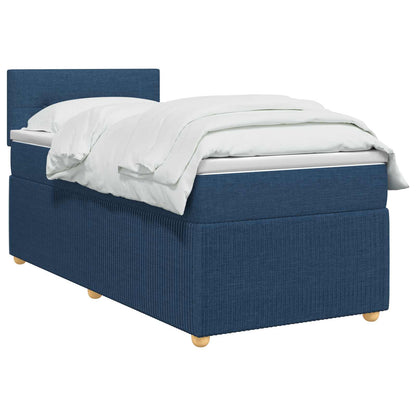 Letto box spring con materasso Blu 100 x 200 cm Tessuto | homemem39