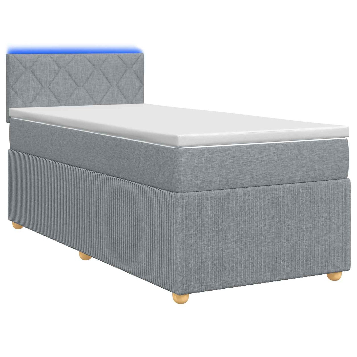Letto box spring con materasso Grigio Chiaro 100 x 200 cm | homemem39