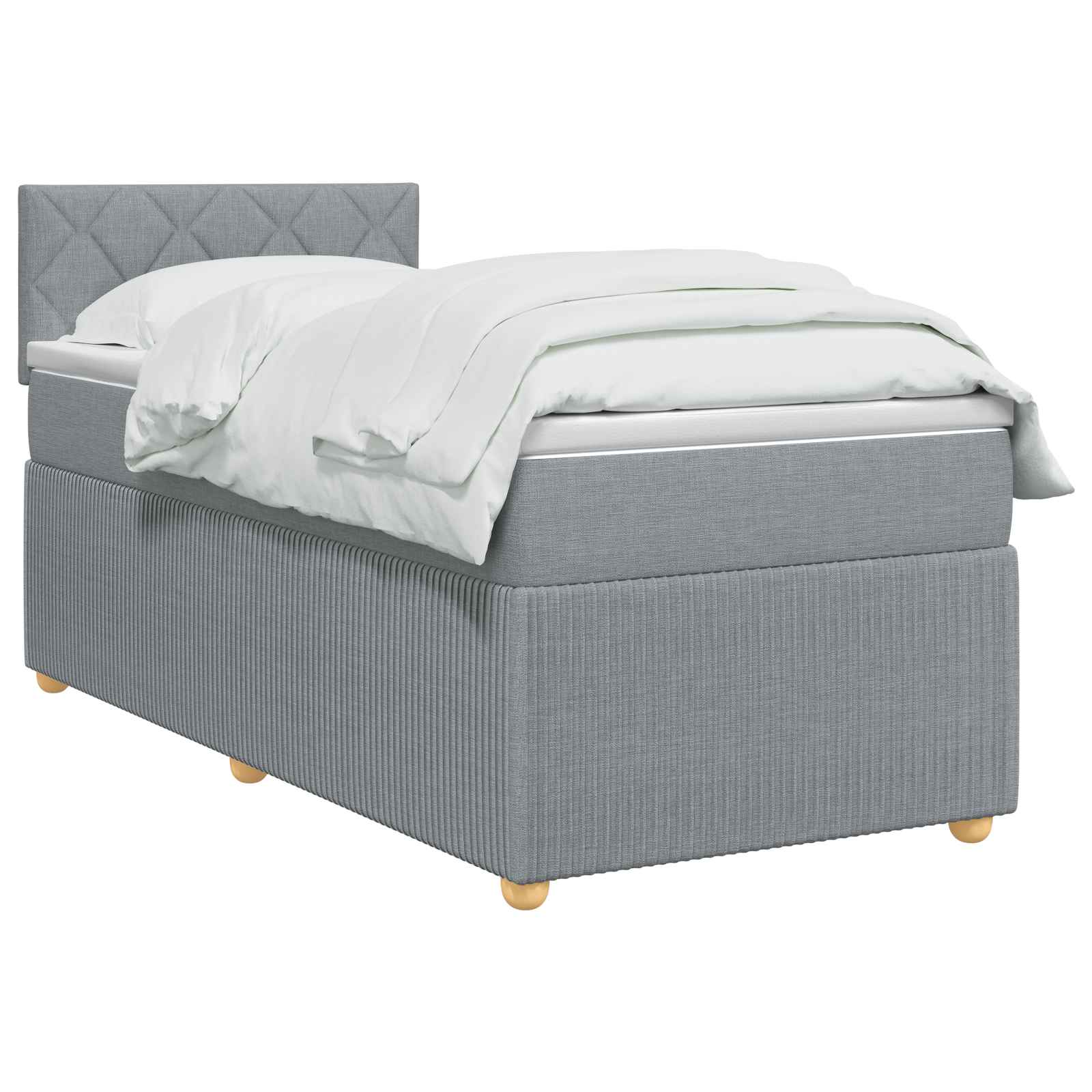 Letto box spring con materasso Grigio Chiaro 100 x 200 cm | homemem39