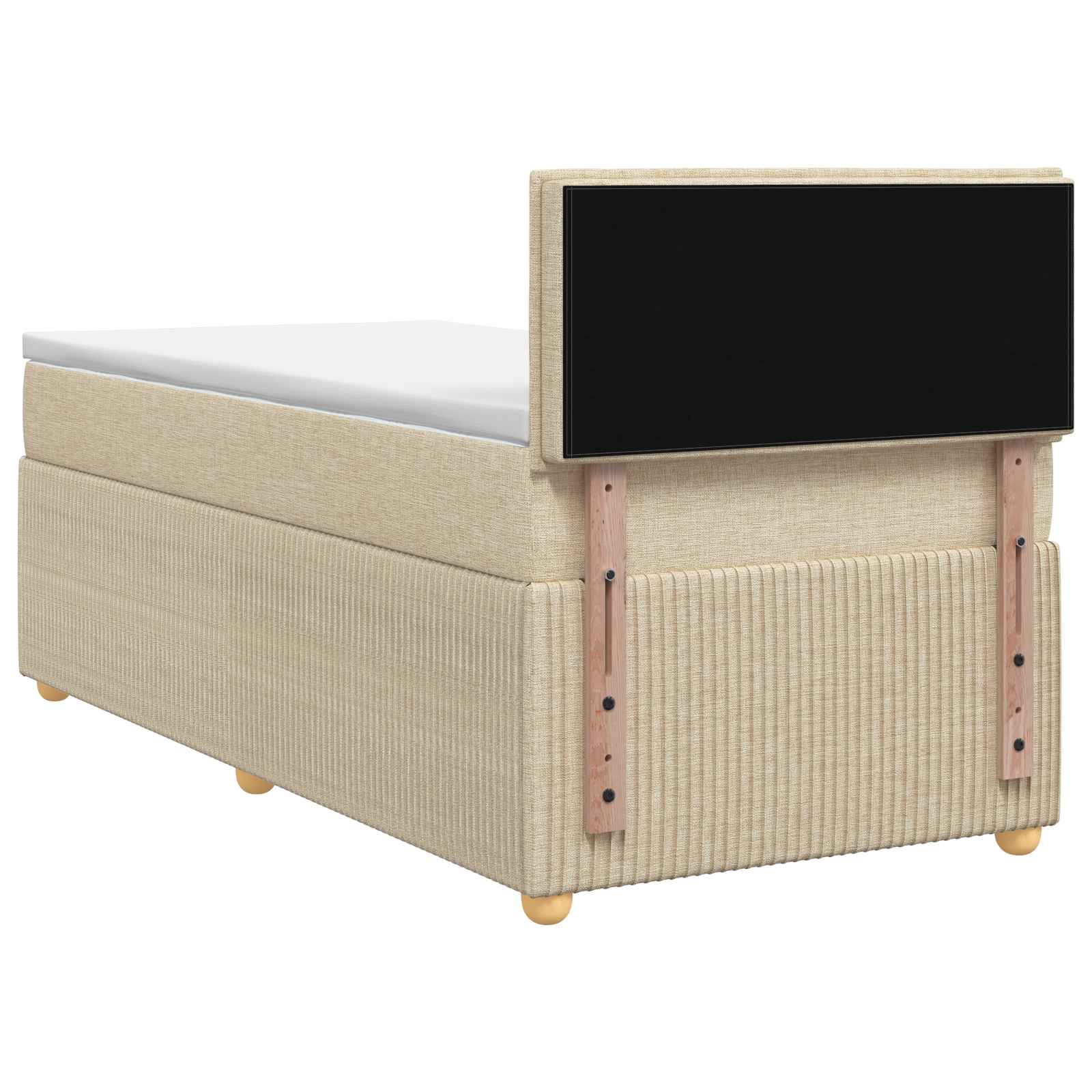 Letto box spring con materasso Crema 100 x 200 cm Tessuto | homemem39