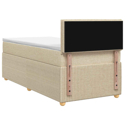 Letto box spring con materasso Crema 100 x 200 cm Tessuto | homemem39