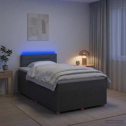 Letto box spring con materasso Grigio Scuro 120 x 190 cm | homemem39