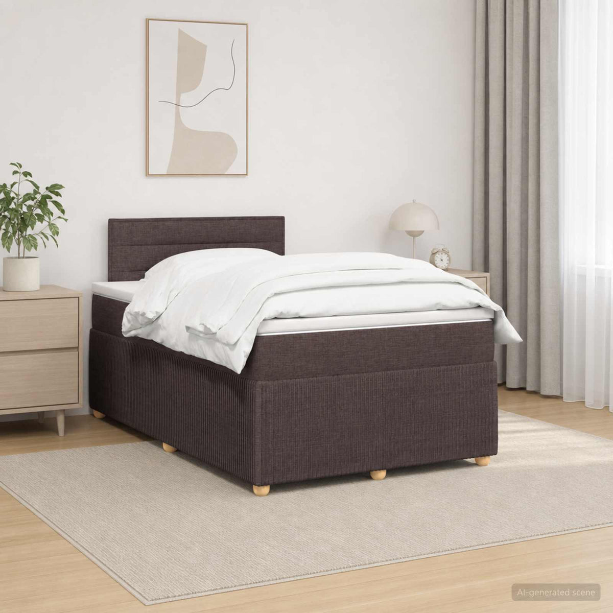 Letto box spring con materasso Marrone Scuro 120 x 200 cm | homemem39