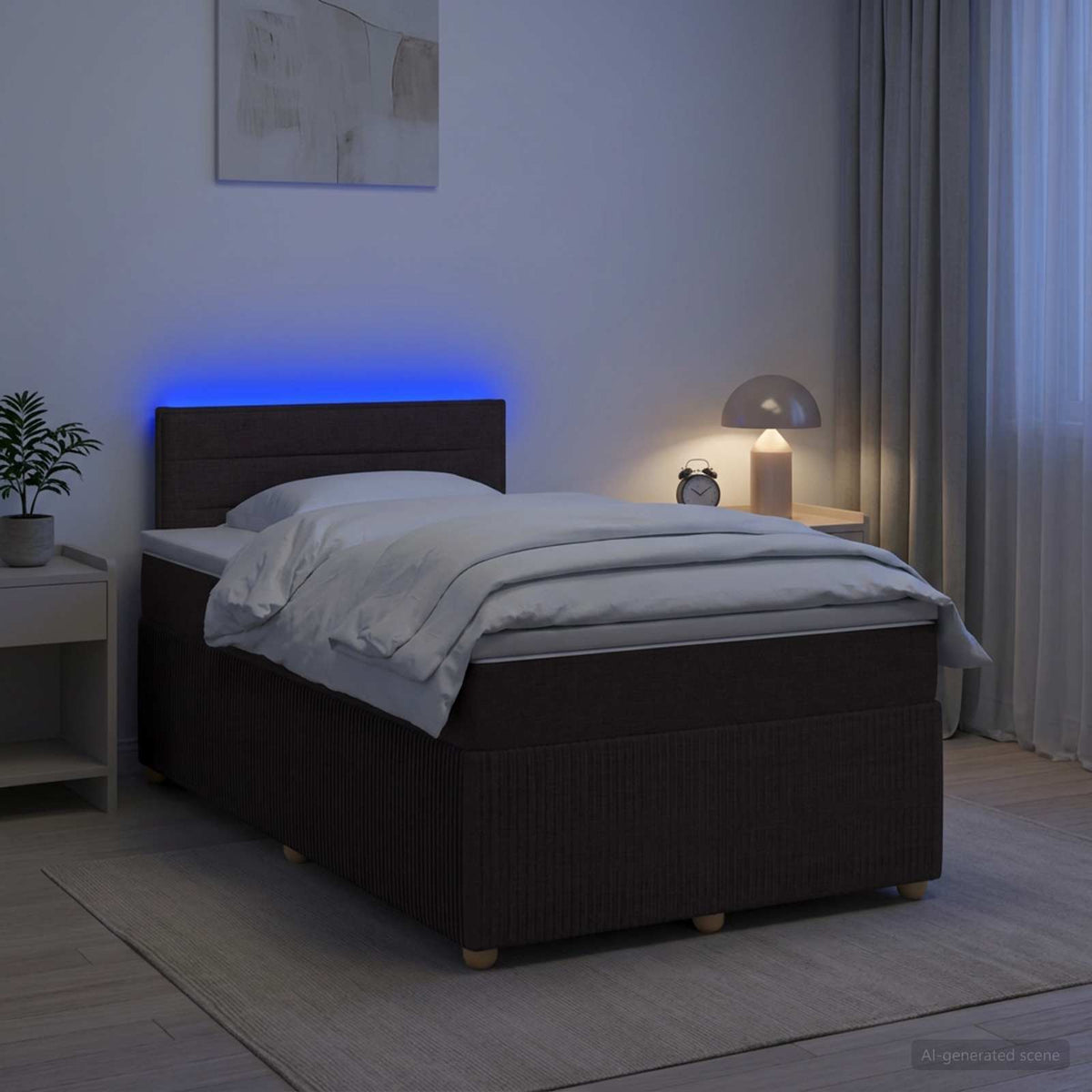 Letto box spring con materasso Marrone Scuro 120 x 200 cm | homemem39