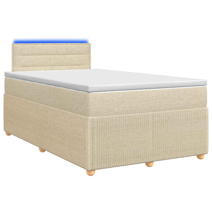 Letto box spring con materasso Crema 120 x 190 cm Tessuto | homemem39