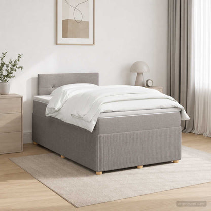 Letto box spring con materasso Tortora 120 x 200 cm Tessuto