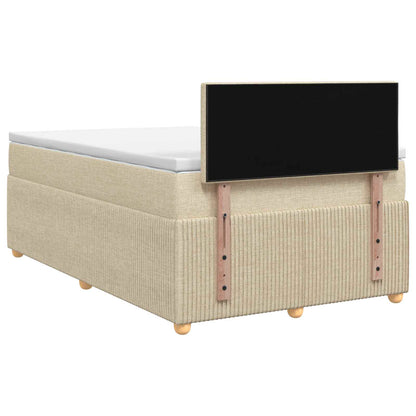 Letto box spring con materasso Crema 120 x 190 cm Tessuto | homemem39