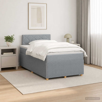 Letto box spring con materasso Grigio Chiaro 120 x 200 cm