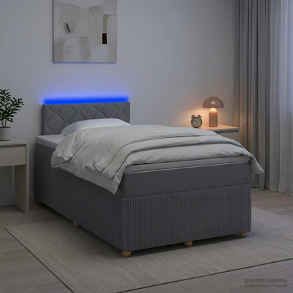 Letto box spring con materasso Grigio Chiaro 120 x 200 cm