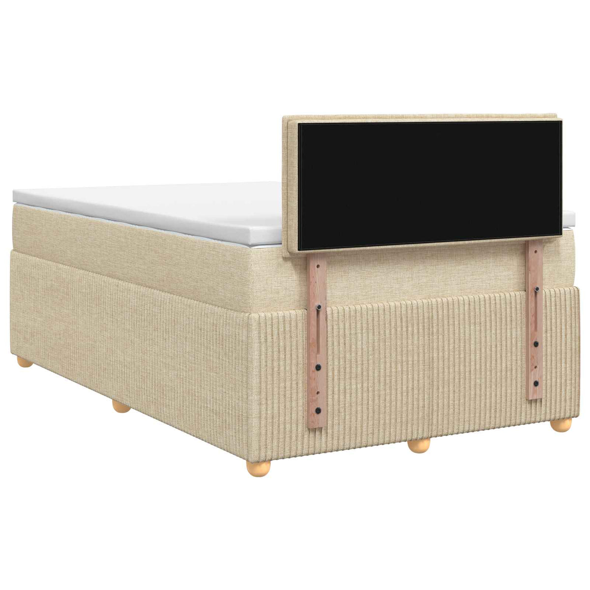 Letto box spring con materasso Crema 120 x 200 cm Tessuto | homemem39