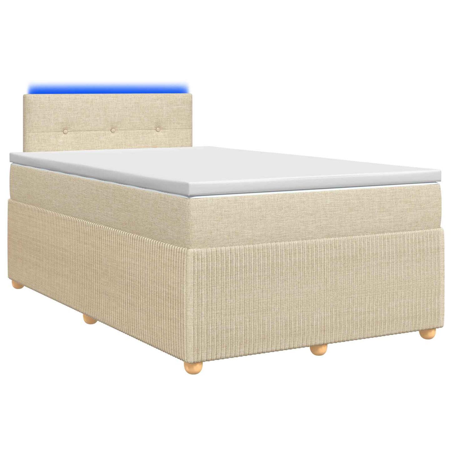 Letto box spring con materasso Crema 120 x 200 cm Tessuto