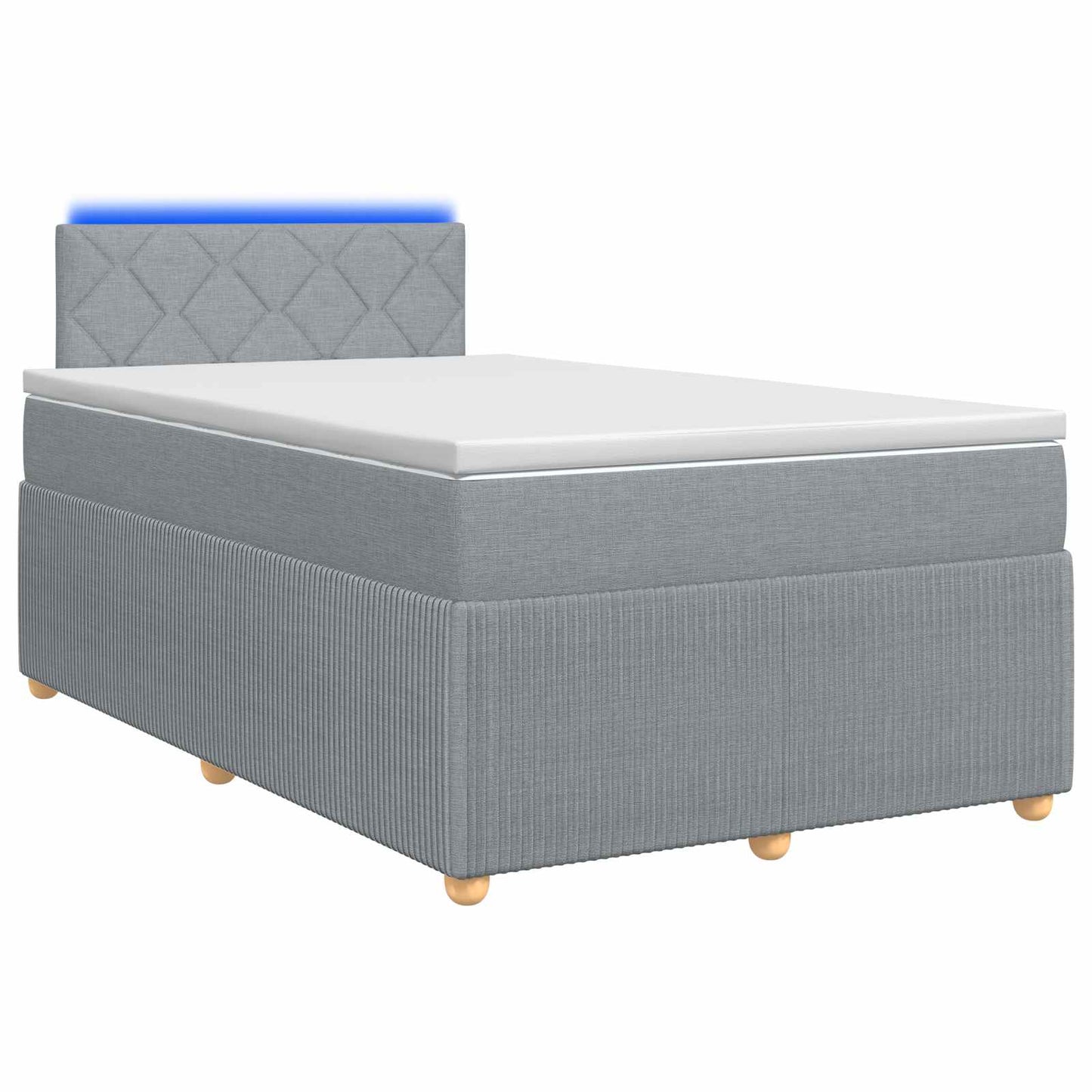 Letto box spring con materasso Grigio Chiaro 120 x 200 cm