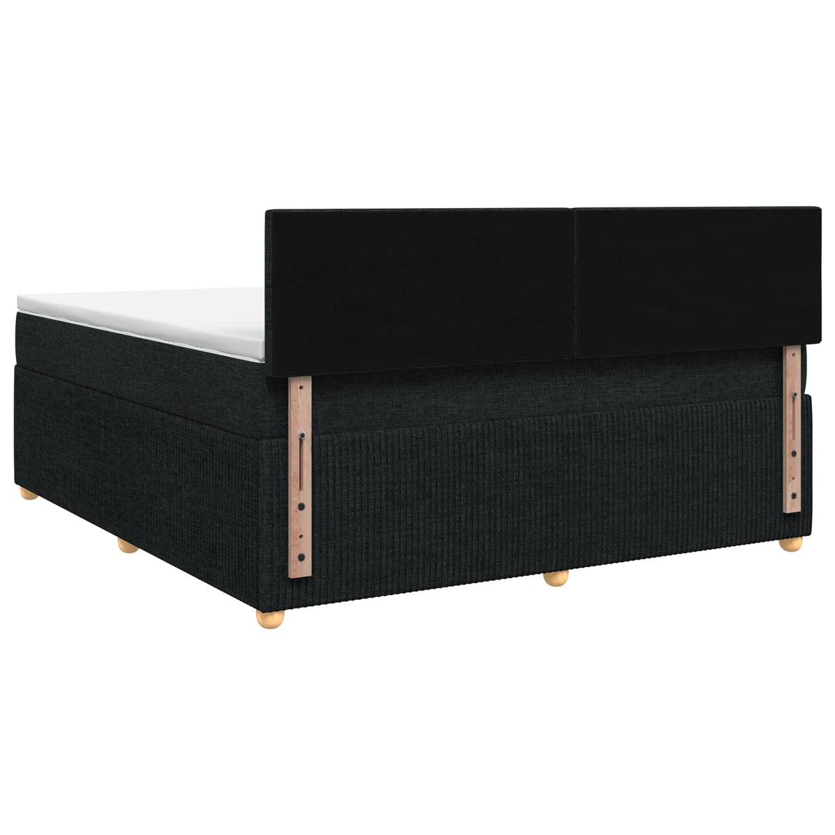 Letto box spring con materasso Nero 160 x 200 cm Tessuto | homemem39