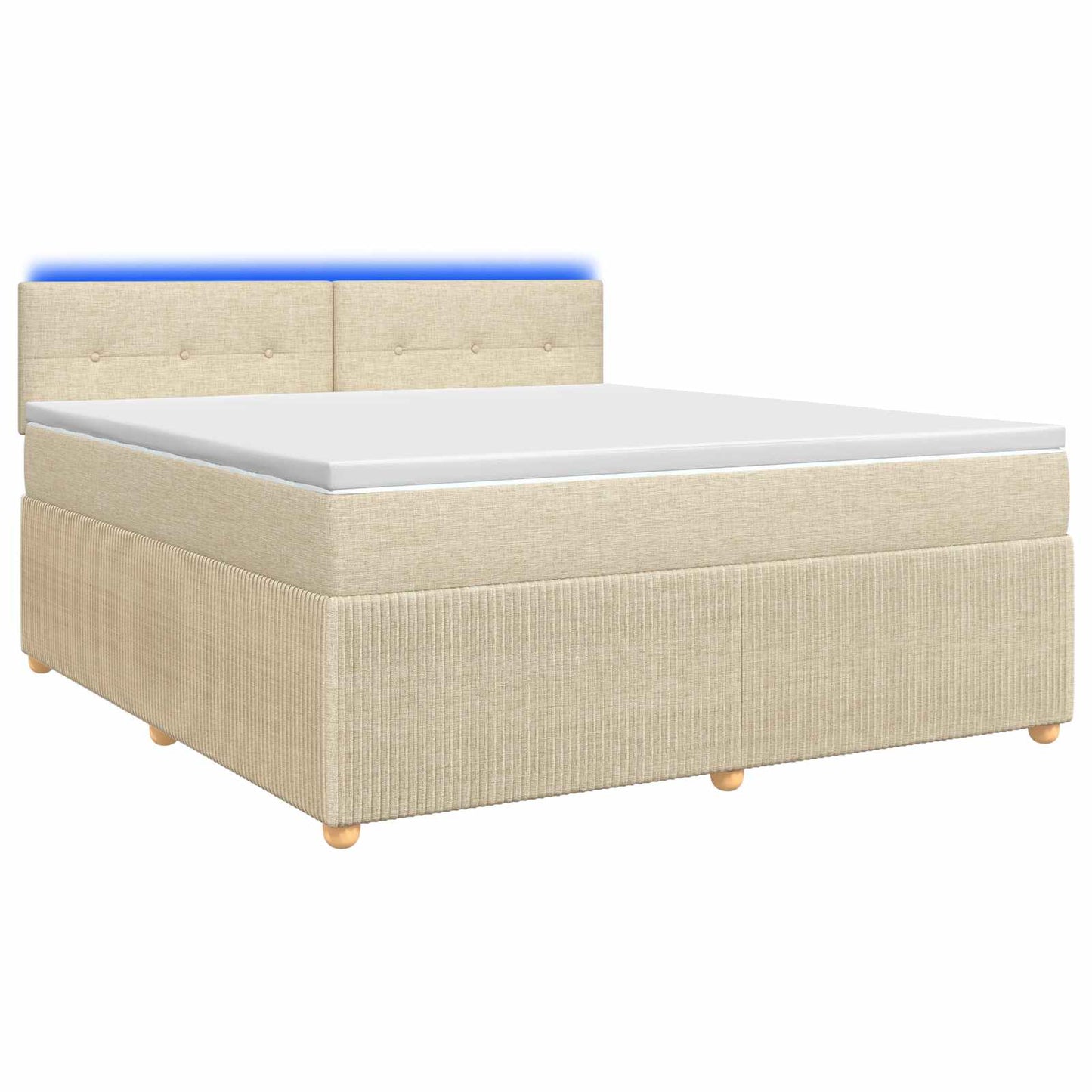 Letto box spring con materasso Crema 180 x 200 cm Tessuto