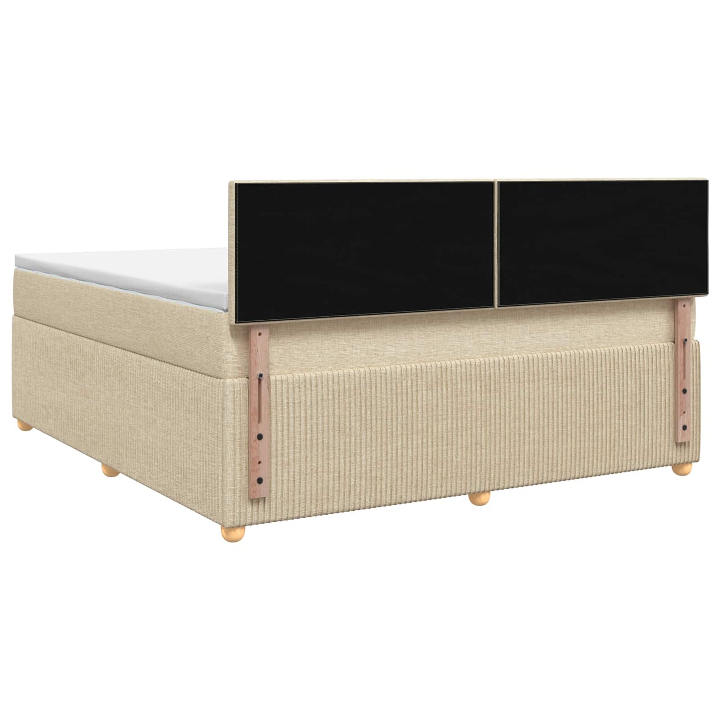 Letto box spring con materasso Crema 180 x 200 cm Tessuto