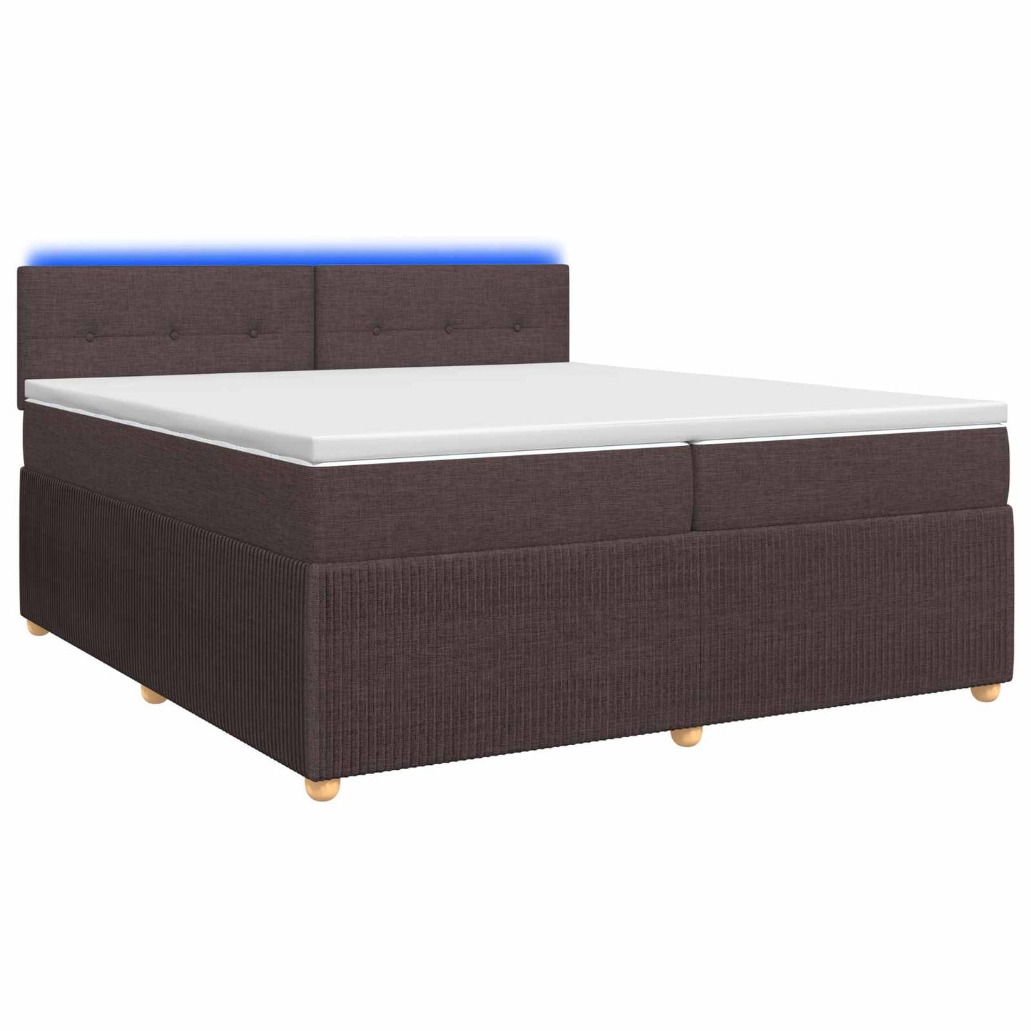 Letto box spring con materasso Marrone Scuro 200 x 200 cm