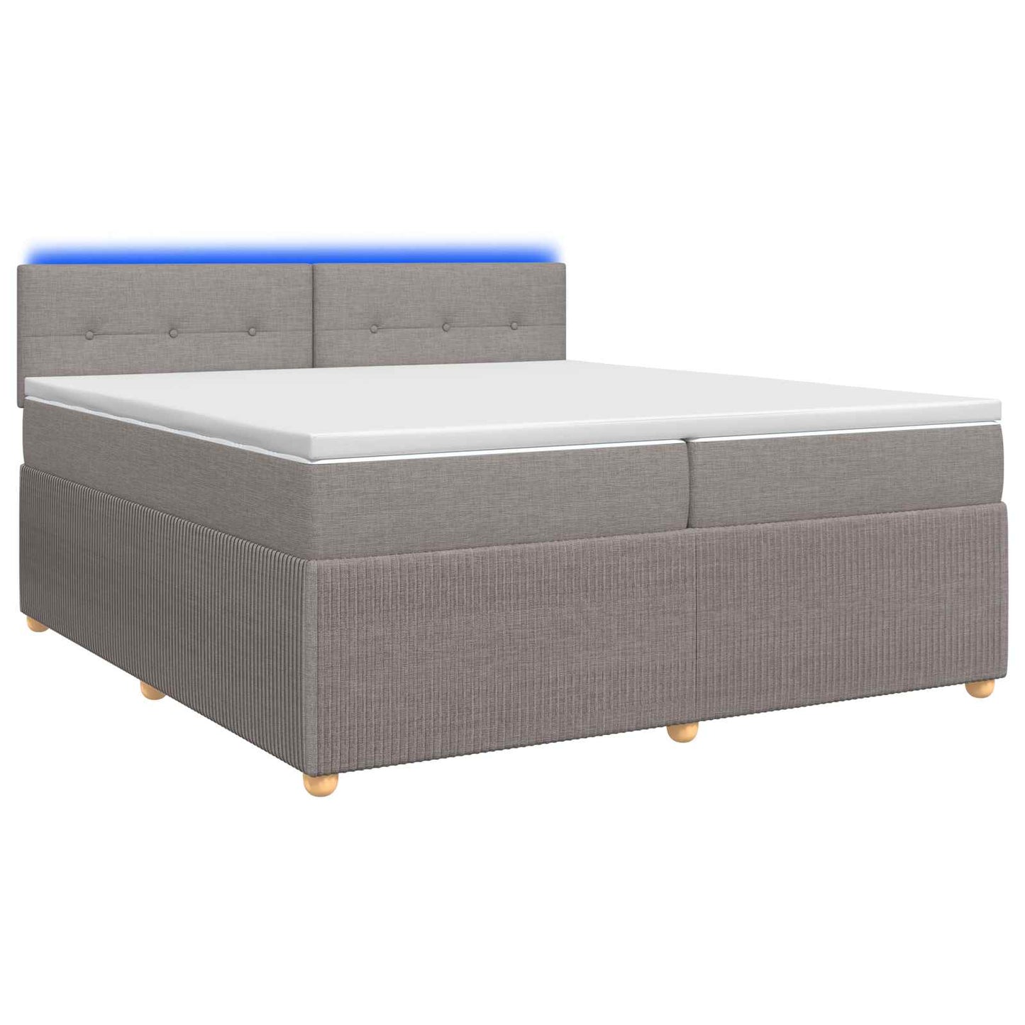Letto box spring con materasso Tortora 200 x 200 cm Tessuto | homemem39