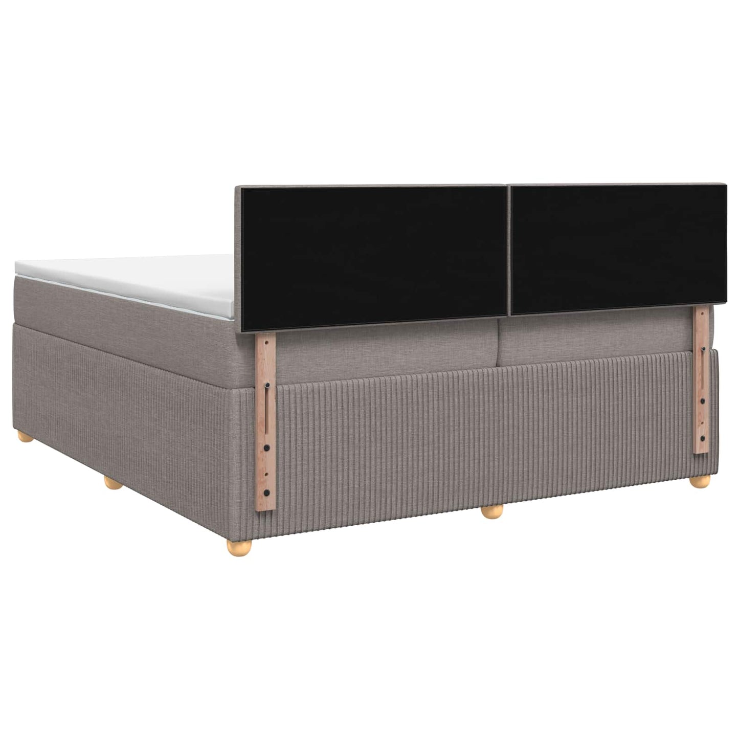Letto box spring con materasso Tortora 200 x 200 cm Tessuto | homemem39
