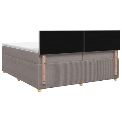 Letto box spring con materasso Tortora 200 x 200 cm Tessuto | homemem39