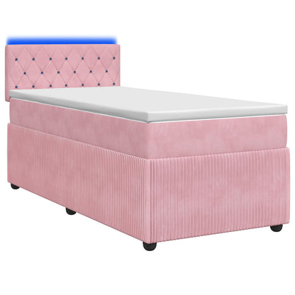 Letto box spring con materasso Rosa 80 x 200 cm Velluto
