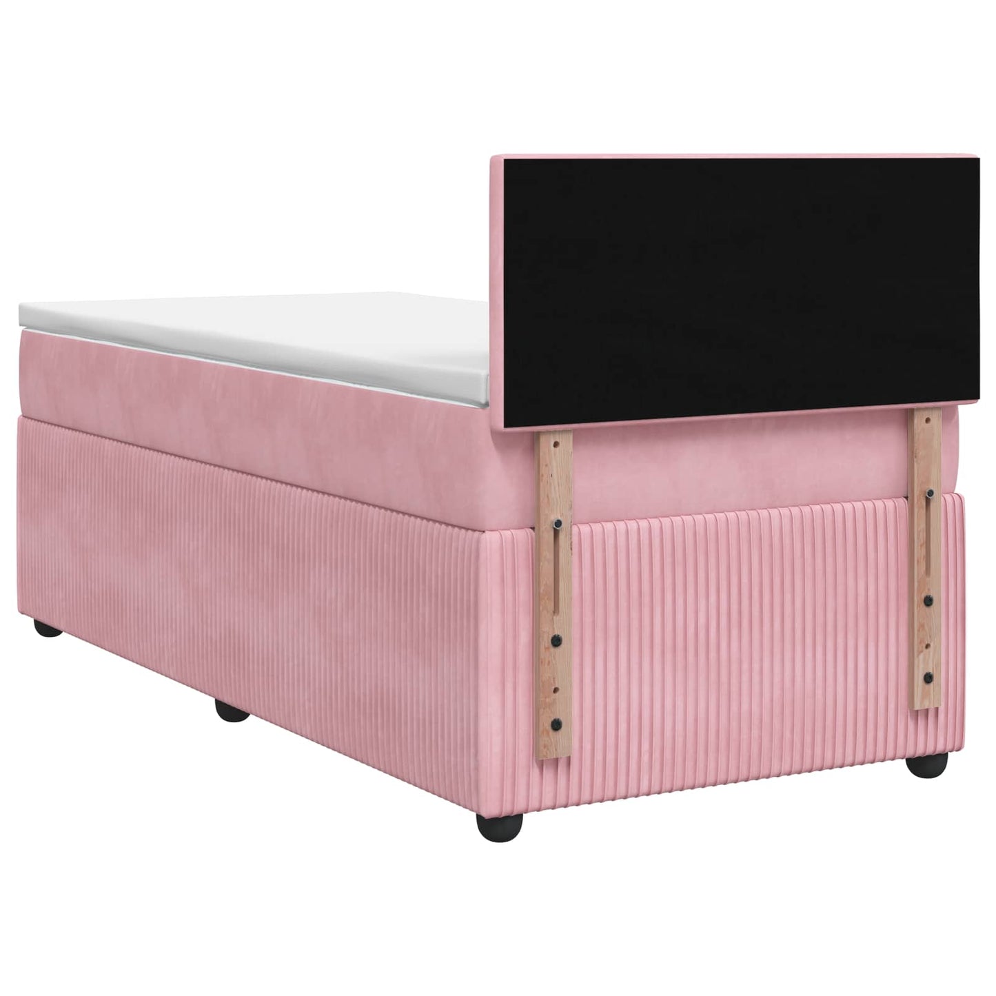 Letto box spring con materasso Rosa 80 x 200 cm Velluto