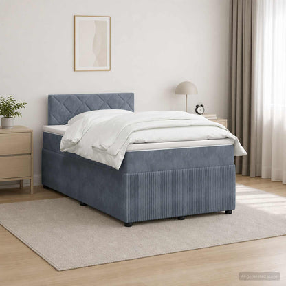 Letto box spring con materasso Grigio Scuro 120 x 200 cm | homemem39