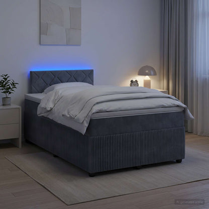 Letto box spring con materasso Grigio Scuro 120 x 200 cm | homemem39