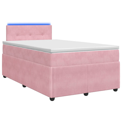 Letto box spring con materasso Rosa 120 x 200 cm Velluto | homemem39