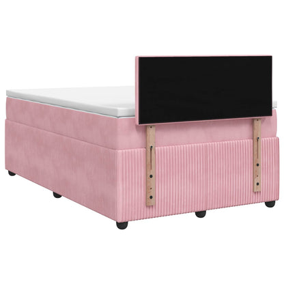 Letto box spring con materasso Rosa 120 x 200 cm Velluto | homemem39