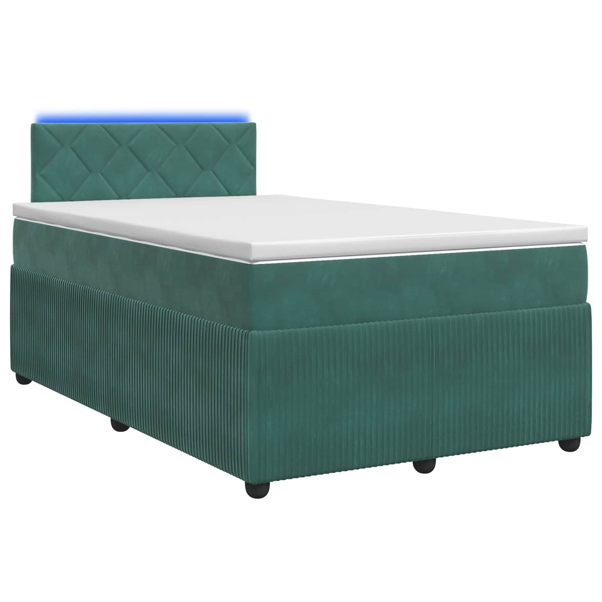 Letto box spring con materasso Verde Scuro 120 x 200 cm Velluto | homemem39