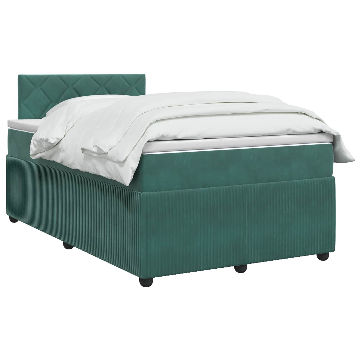 Letto box spring con materasso Verde Scuro 120 x 200 cm Velluto | homemem39