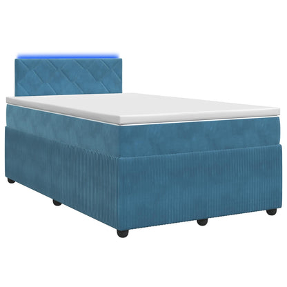 Letto box spring con materasso Blu 120 x 200 cm Velluto | homemem39