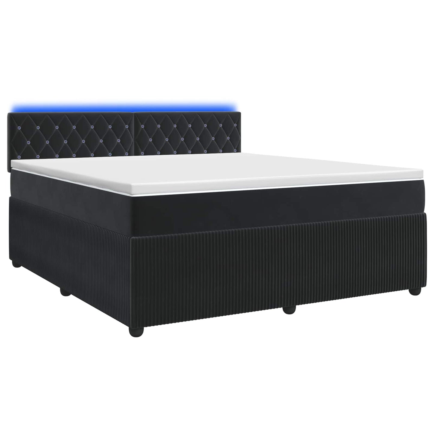 Letto box spring con materasso Nero 140 x 190 cm Velluto | homemem39