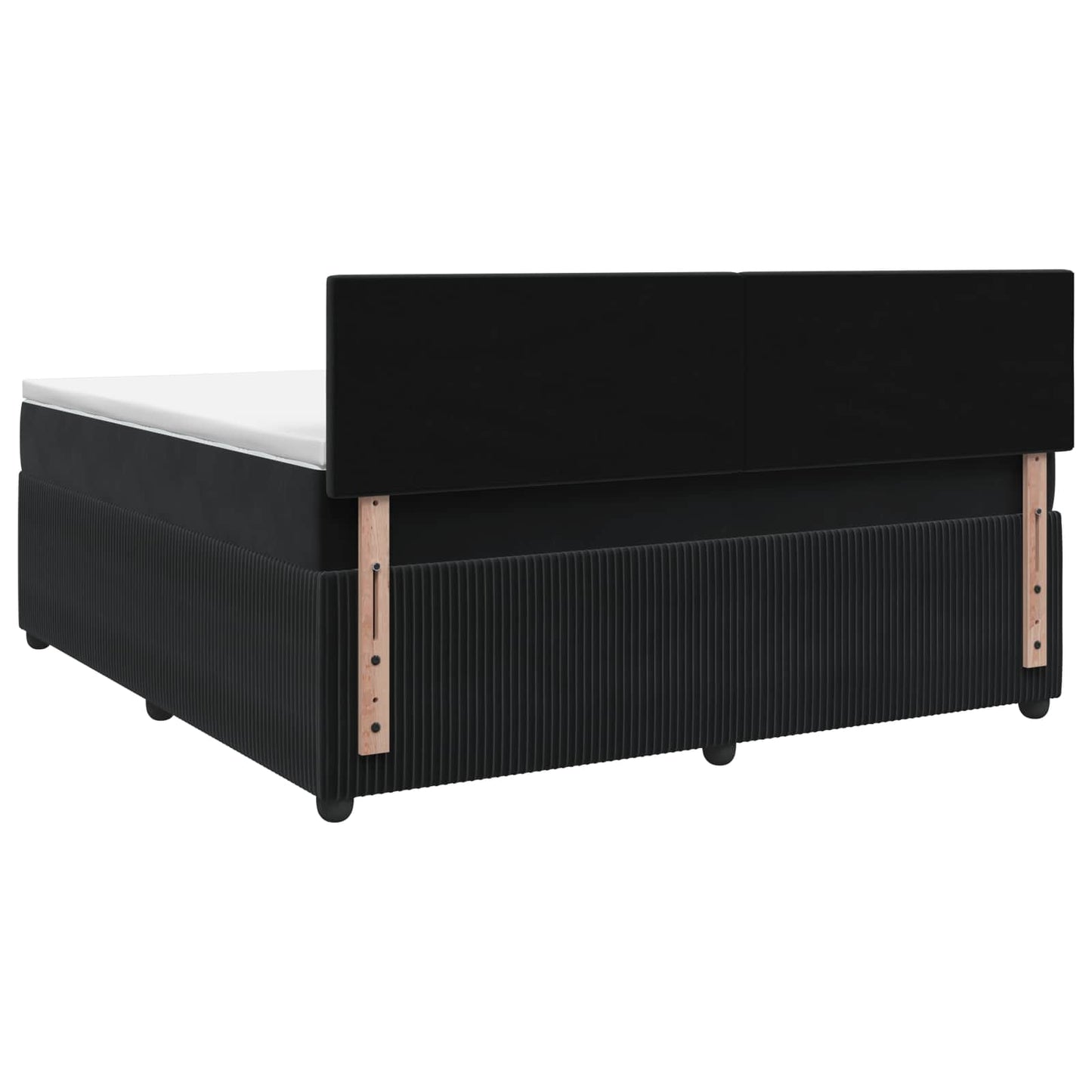 Letto box spring con materasso Nero 140 x 190 cm Velluto | homemem39