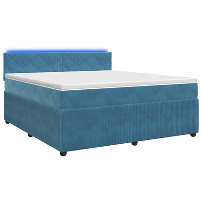 Letto box spring con materasso Blu 140 x 190 cm Velluto | homemem39
