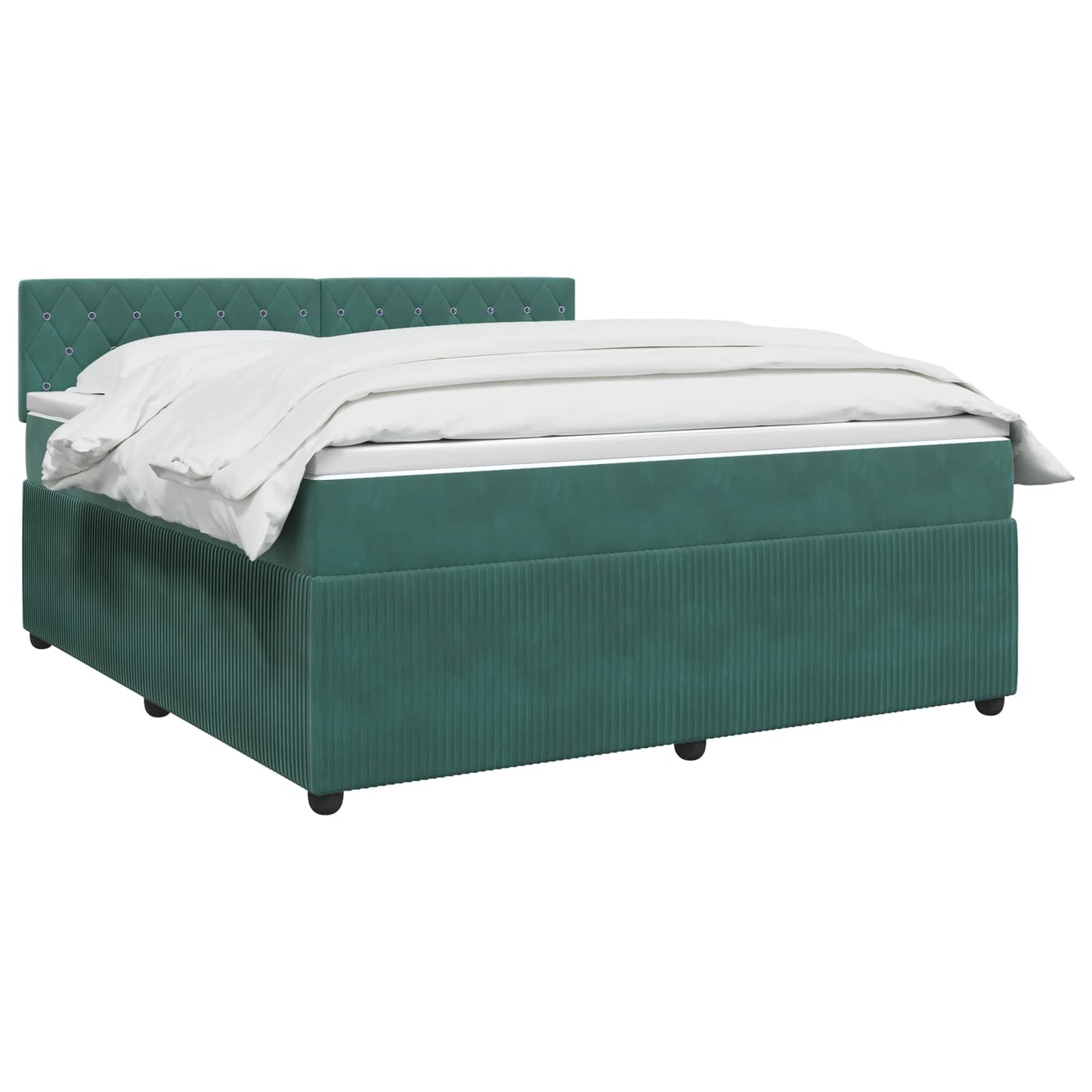 Letto box spring con materasso Verde Scuro 140 x 200 cm Velluto