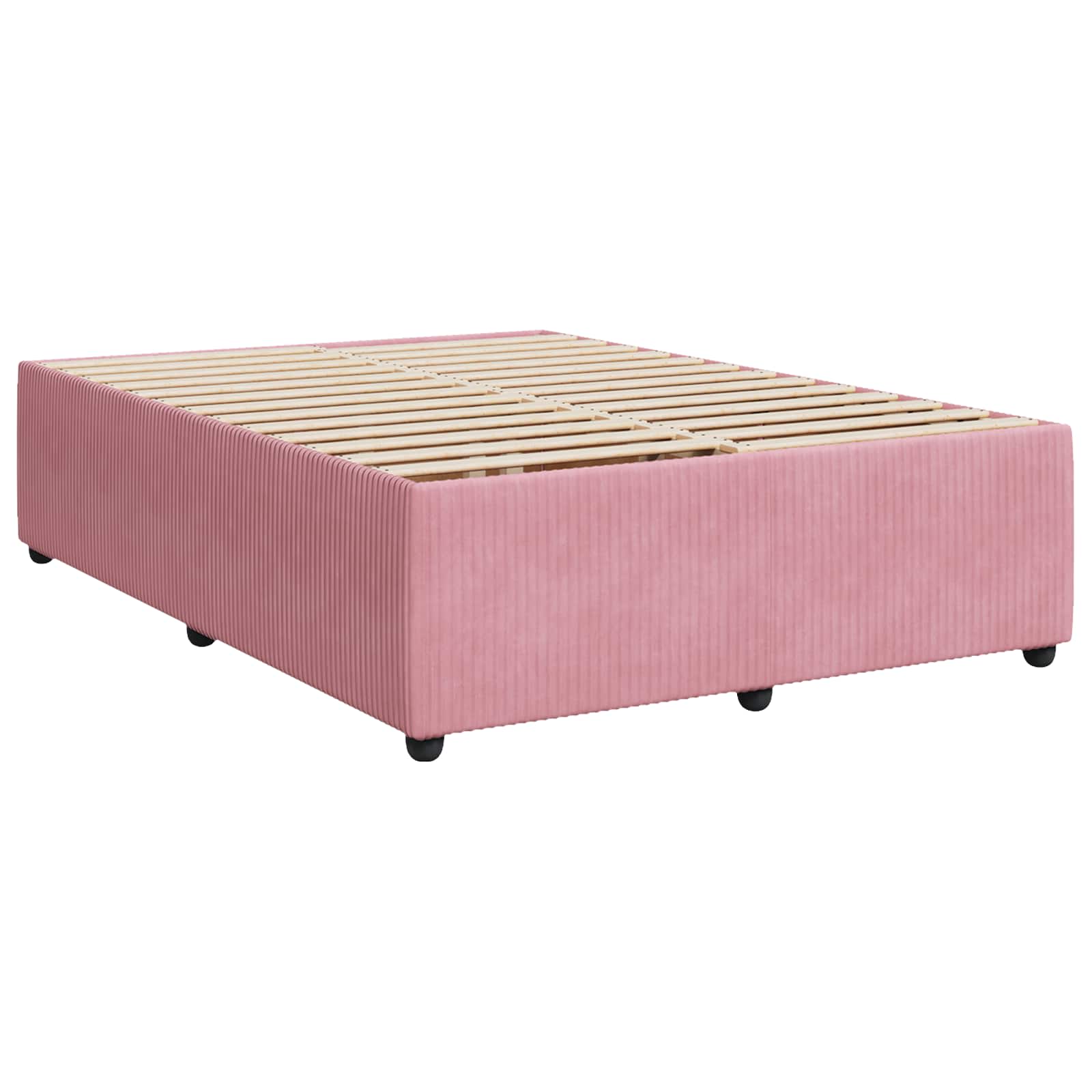 Letto box spring con materasso Rosa 140 x 200 cm Velluto | homemem39