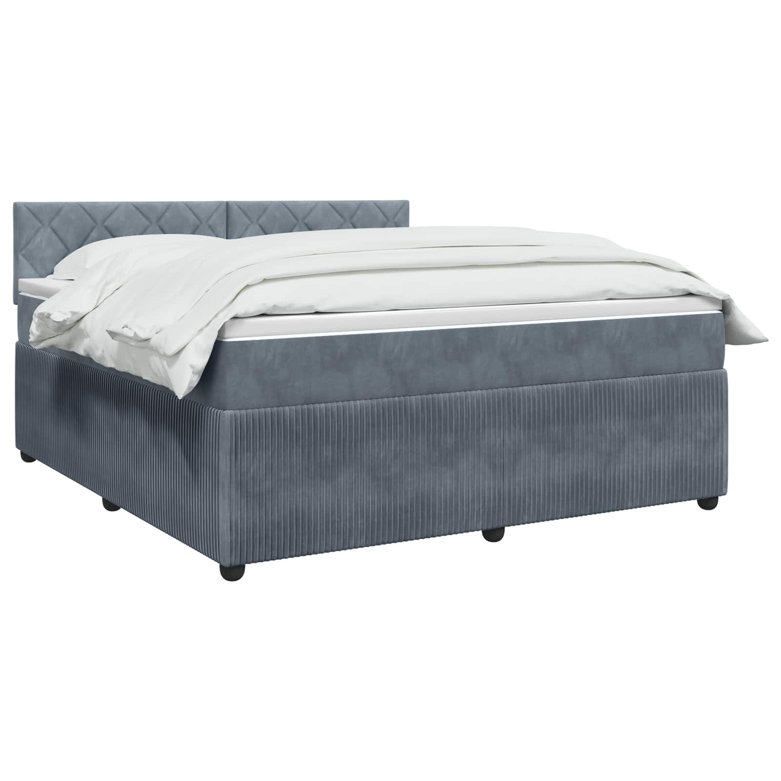 Letto box spring con materasso Grigio Scuro 140 x 200 cm | homemem39