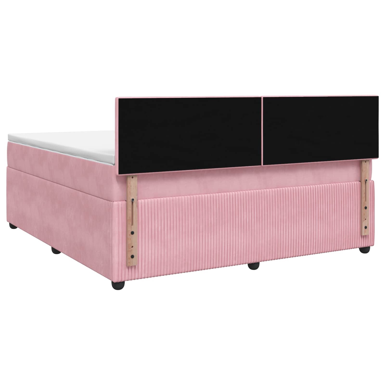 Letto box spring con materasso Rosa 160 x 200 cm Velluto | homemem39