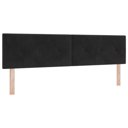 Letto box spring con materasso Nero 180 x 200 cm Velluto