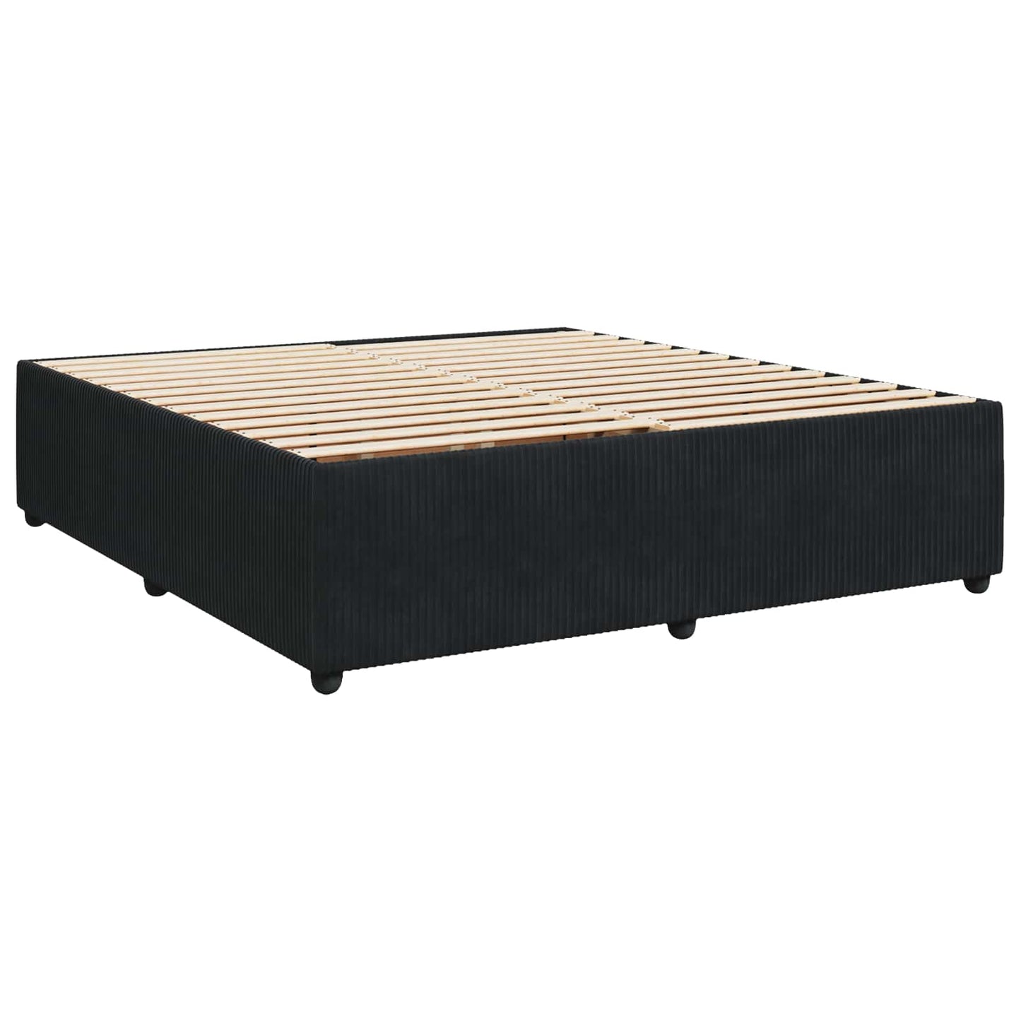 Letto box spring con materasso Nero 180 x 200 cm Velluto