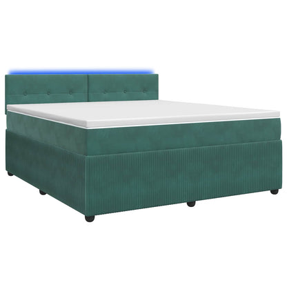 Letto box spring con materasso Verde Scuro 180 x 200 cm Velluto
