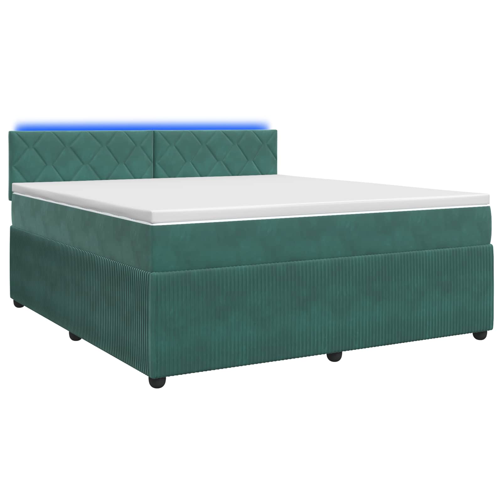 Letto box spring con materasso Verde Scuro 180 x 200 cm Velluto | homemem39